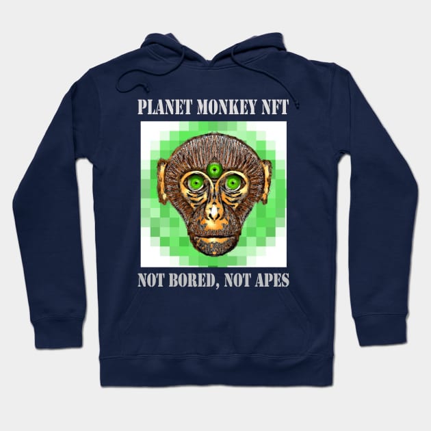 Planet Monkey Cute Animals Not Bored Apes Hoodie by PlanetMonkey